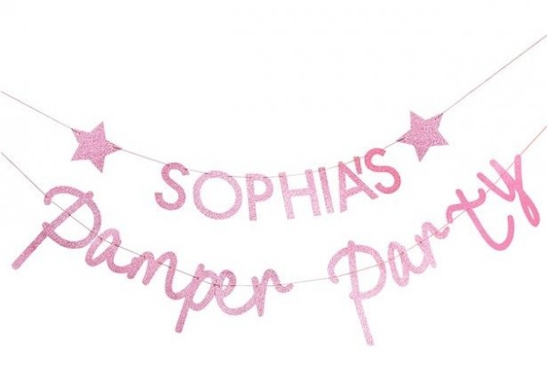 DIY Pamper Party Girlande pink 2,5m