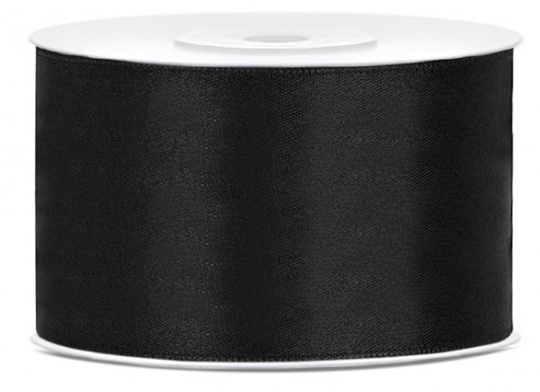 25m Satin Band schwarz 35mm breit