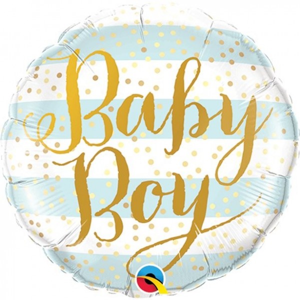 Baby Boy Folienballon gestreift 46cm