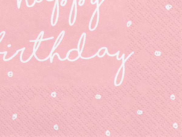 20 My Birthday Servietten rosa 33cm 2