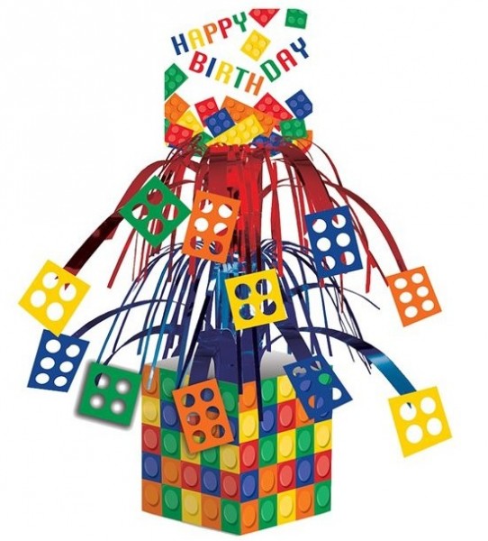 Bunte Baustein Tischdeko 37cm