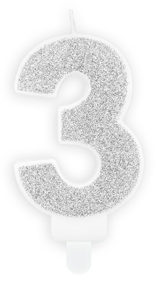 Silberschimmer Tortenkerze 3