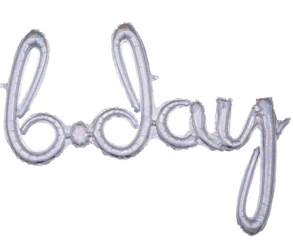 Holografischer B-Day Ballon 93 x 68cm