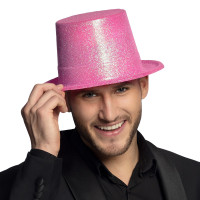 Fucsia Glitzer Hut In Neon Pink