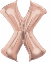 Bokstavsfolieballong X roséguld 88cm