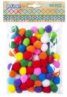 100 Bunte Deko & Bastel Pompons