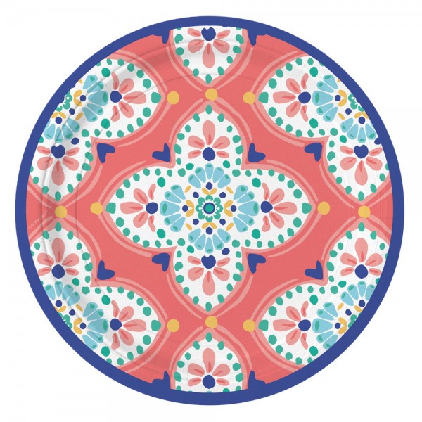 8 Boho Style Party Teller 17,7cm