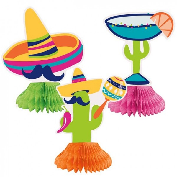 3 Fiesta Mexicana Wabenball Aufsteller