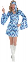 Blaues 70er Jahre Partyfever Kleid