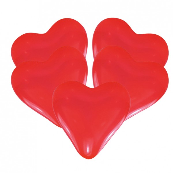 5 Herzluftballons Giulia rot 27,5cm