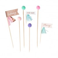 Caketopper Happy Birthday mit Bommel