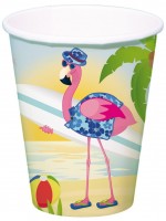 8 Surfer Flamingo Pappbecher 350ml