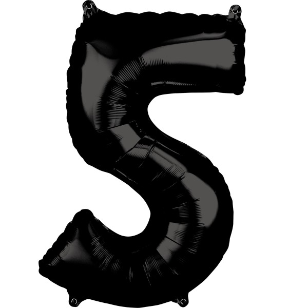 Schwarze Zahl 5 Ballon 66cm