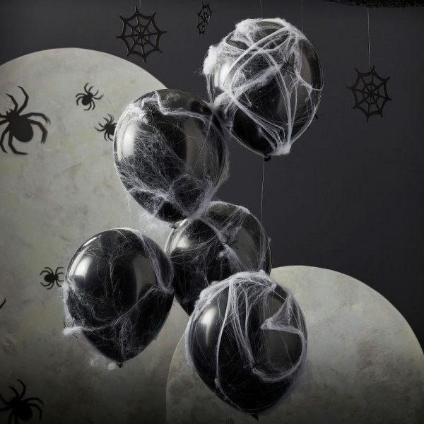 5 Halloween Spider Web Ballons