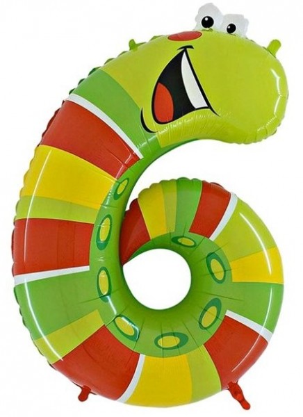 Safari Zahl 6 Folienballon 1,02m