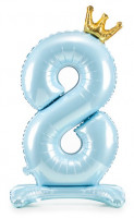 Babyblue Zahl 8 stehender Folienballon