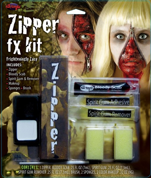 Horror Reißverschluss Make-Up Set