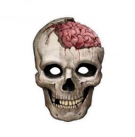 Vorschau: Totenkopf Maske Pappe mit Band