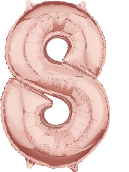 Zahl 8 roségold Folienballon 66cm