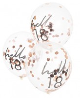 5 Hello Eighteen Konfettiballons 30cm