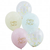 Vorschau: 5 Happy Easter Latexballons 31cm