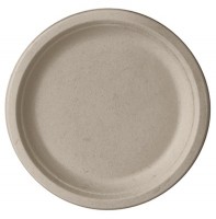50 Runde Zuckerrohr Teller natur 18cm