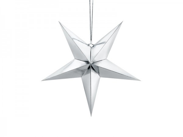 Do it yourself Dekostern aus metallisch-silberner Pappe 45cm