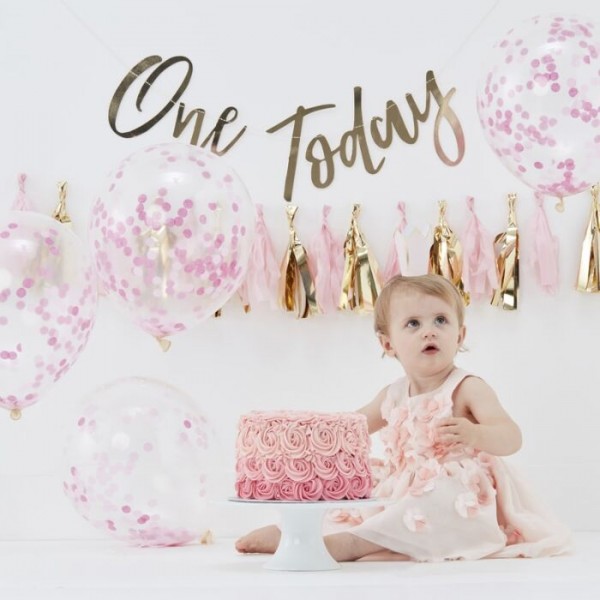 Hooray One Today Partyset rosa 8-teilig