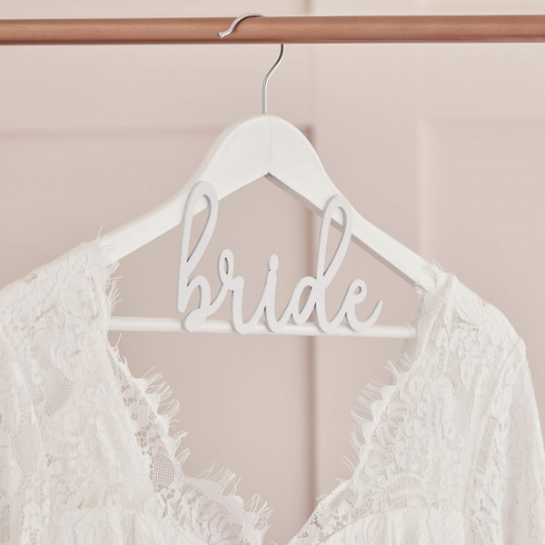 White wooden Bride Kleiderbügel