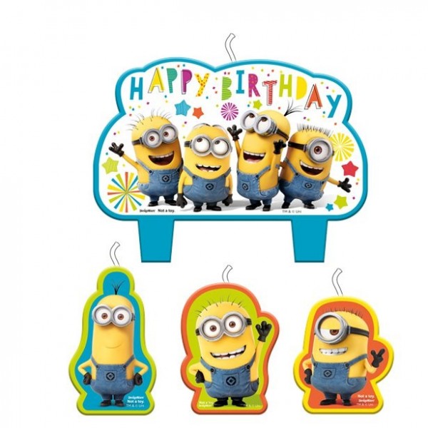 4 Hooray Minions Tortenkerzen