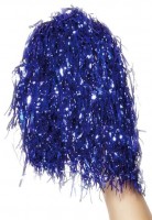 Blaue Metallic Pompons