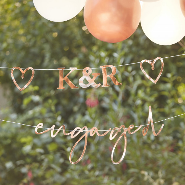 Roségoldene Verlobungsgirlande personalisierbar