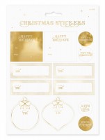 10 Bögen Weihnachtssticker gold