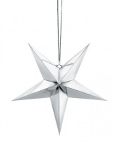 Spiegelnder Papierstern in Silber 30cm