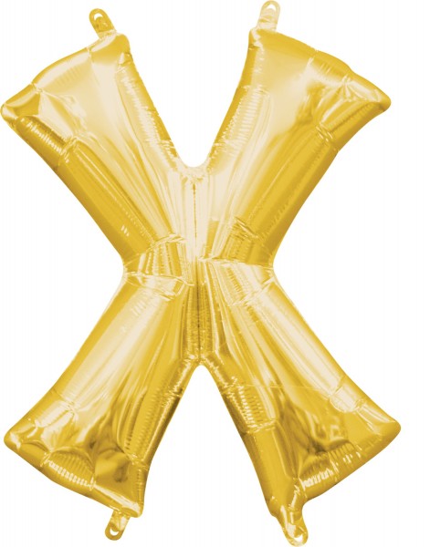 Mini Folienballon Buchstabe X gold 35cm
