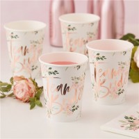 8 Rosy Bride Pappbecher 255ml