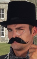 Stilvoll Gezwirbelter Oberlippenbart Schwarz