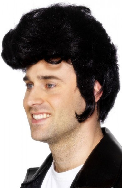 50s Rockstar Perücke Schwarz