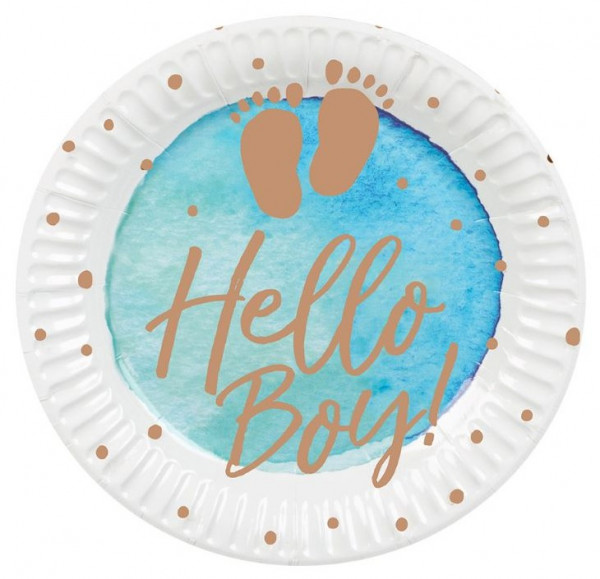 10 Cute Little Boy Pappteller 23cm