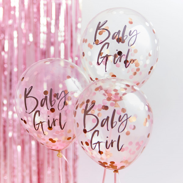 5 Newborn Star Baby Girl Konfettiballons 30cm 2