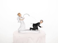 Vorschau: Braut Angelt Bräutigam Tortenfigur 13cm