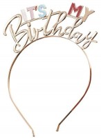 Goldener Its my Birthday Haarreifen