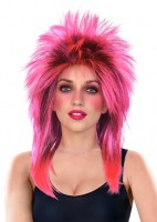 Pinke Vokuhila Rockstar Perücke
