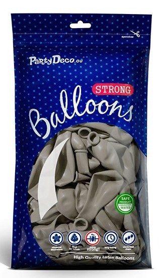 100 Partystar Luftballons hellgrau 27cm 2