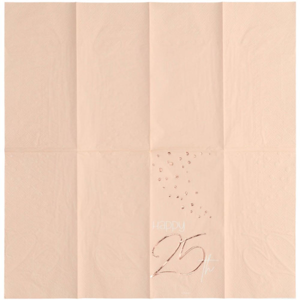 10 Rosy Blush 25th Birthday Servietten 33cm 3
