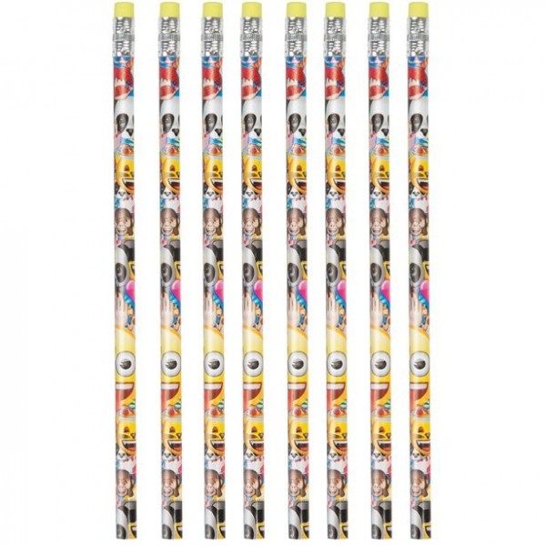 8 Emoji Bleistifte mit Radiergummi