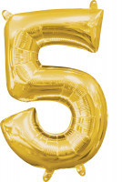 Mini Folienballon Zahl 5 gold 35cm