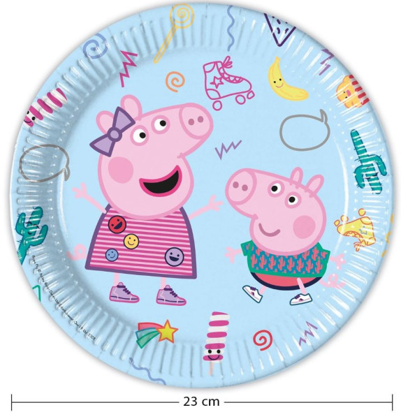 8 Peppa Wutz Playday Pappteller 23cm