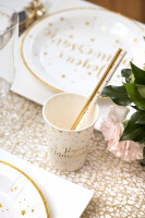 10 Joyeux Anniversaire Becher weiß-gold 270ml