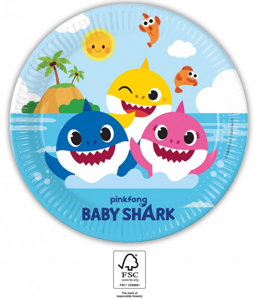 8 FSC Baby Shark Pappteller 23cm